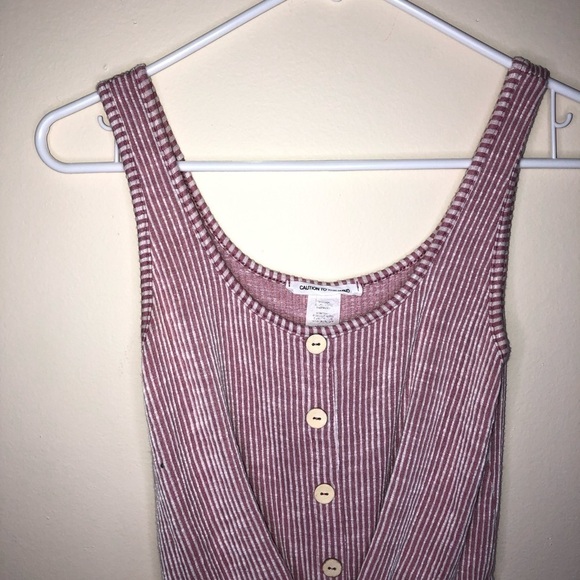 Caution To The Wind Striped Button Front Romper Size Small - Picture 6 of 8